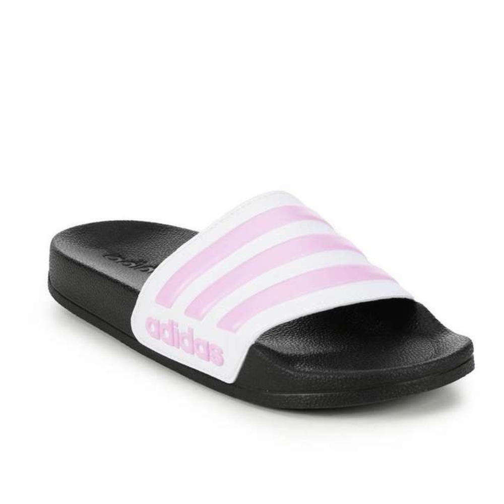 Light pink adidas slides